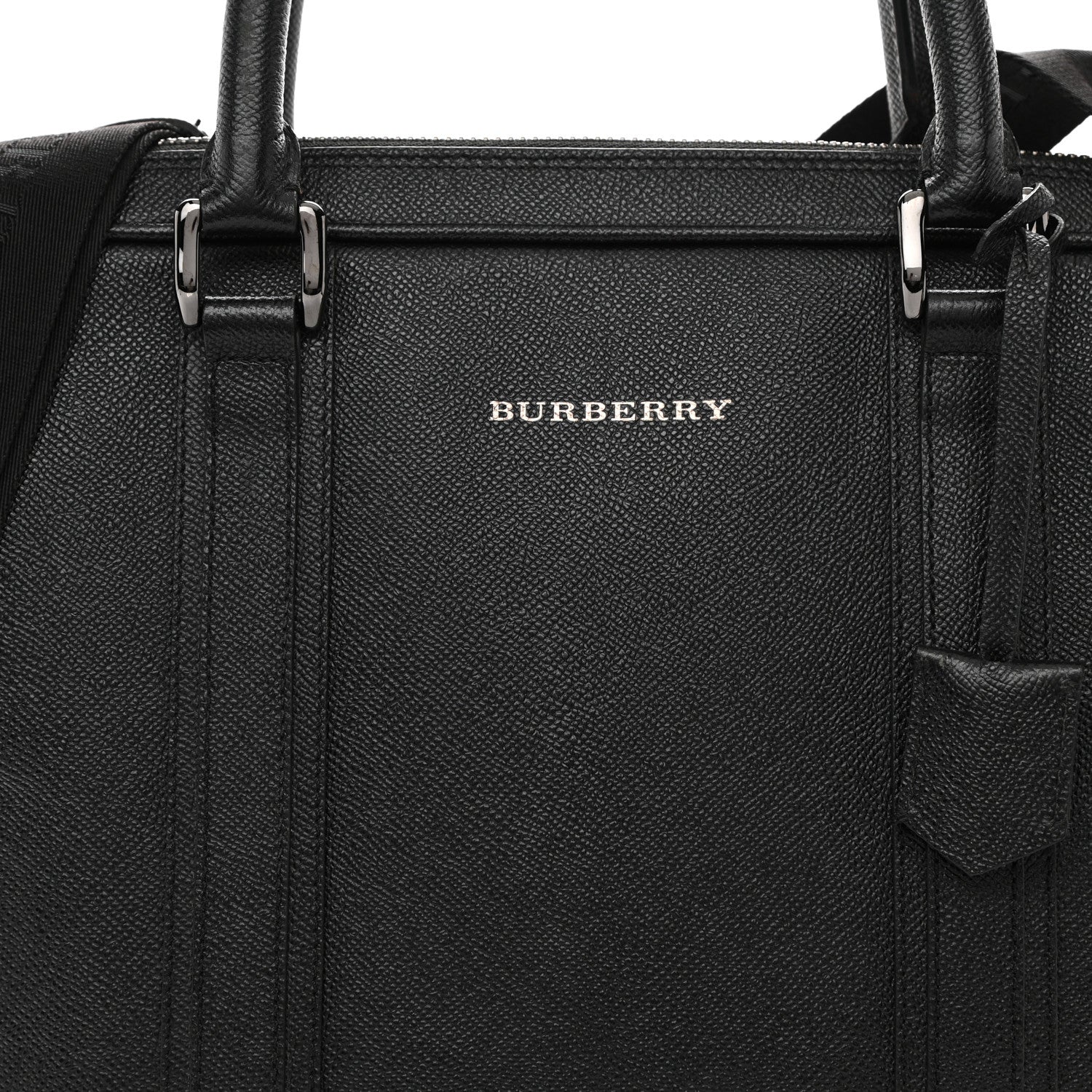 Burberry Textured Calfskin Briefcase Black 8 of 11