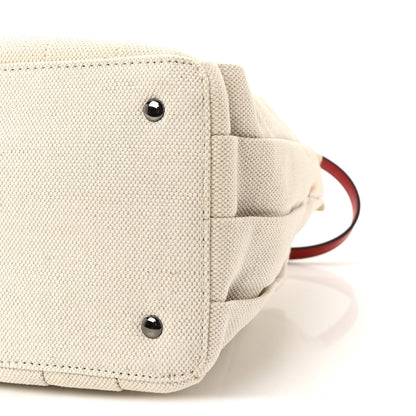 Valentino Garavani Canvas Atelier 05 Plisse Edition Small Tote Bag Naturale 10 of 10