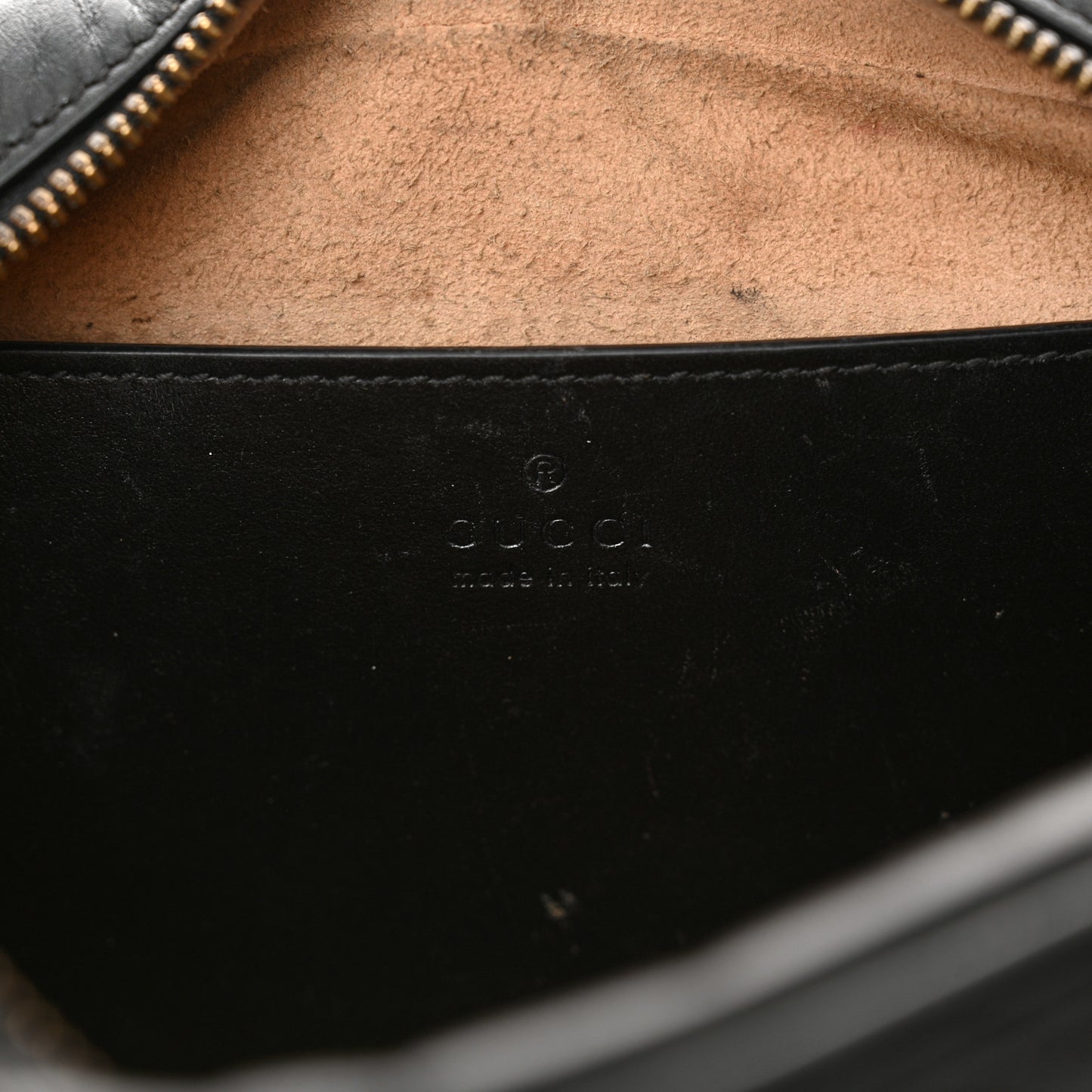 Calfskin Matelasse Small GG Marmont Chain Shoulder Bag Black