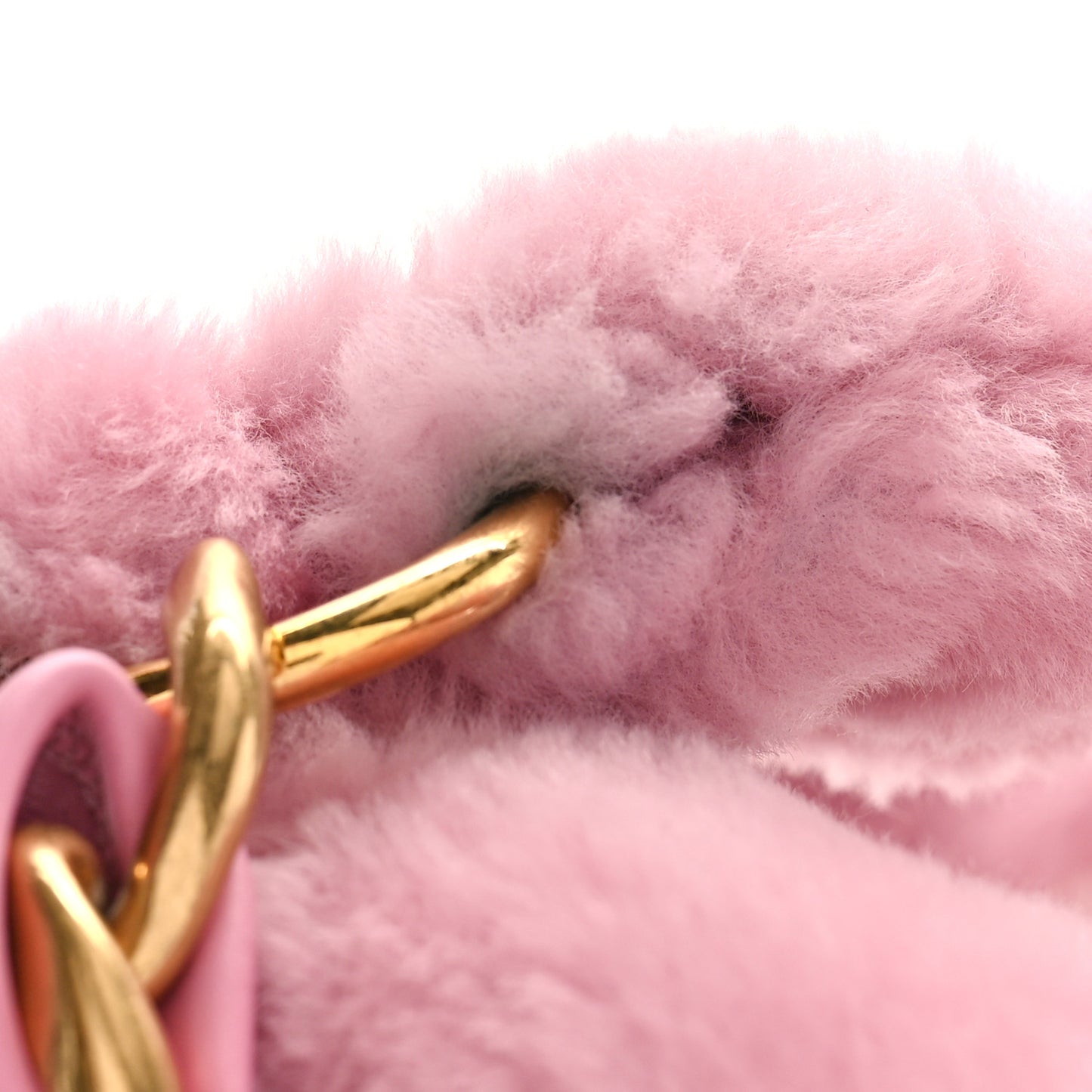 Shearling Lambskin Quilted Flap Pink