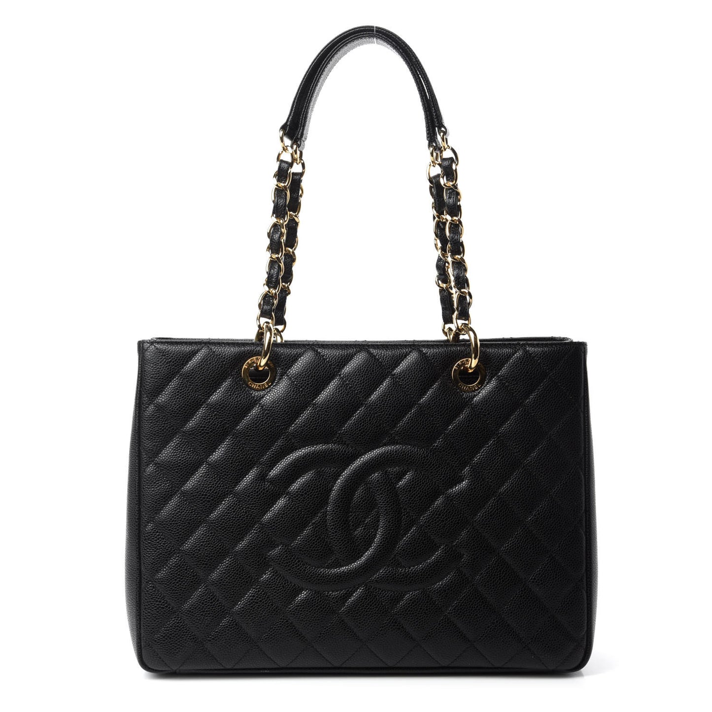 Caviar Quilted Grand Shopping Tote GST Black