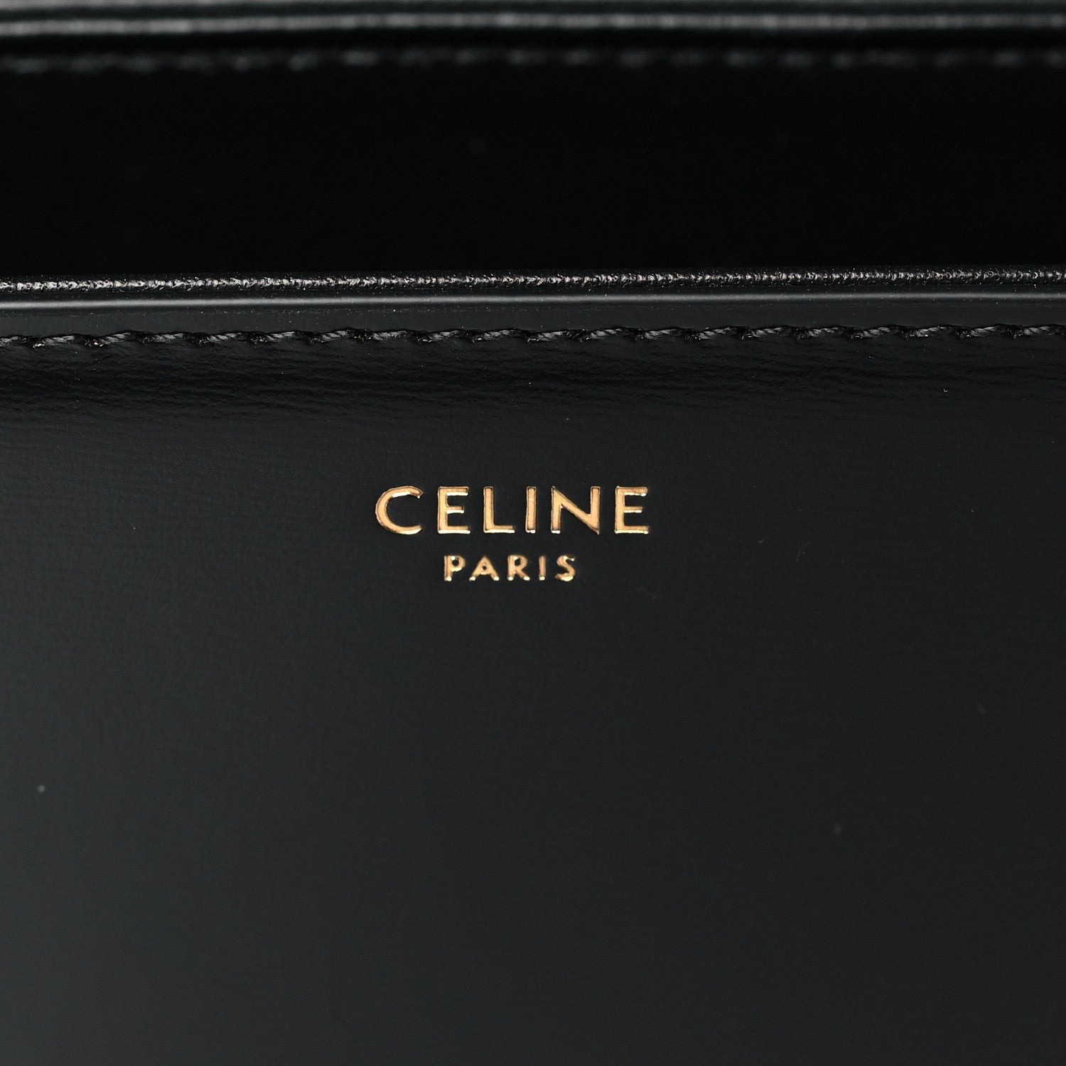 Celine Shiny Calfskin Medium Triomphe Black 6 of 9