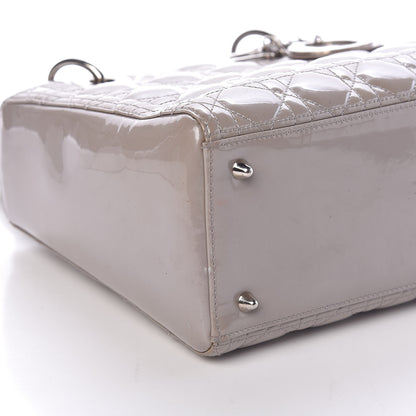 Christian Dior Pearlized Patent Cannage Medium Lady Dior Grey 8 of 9