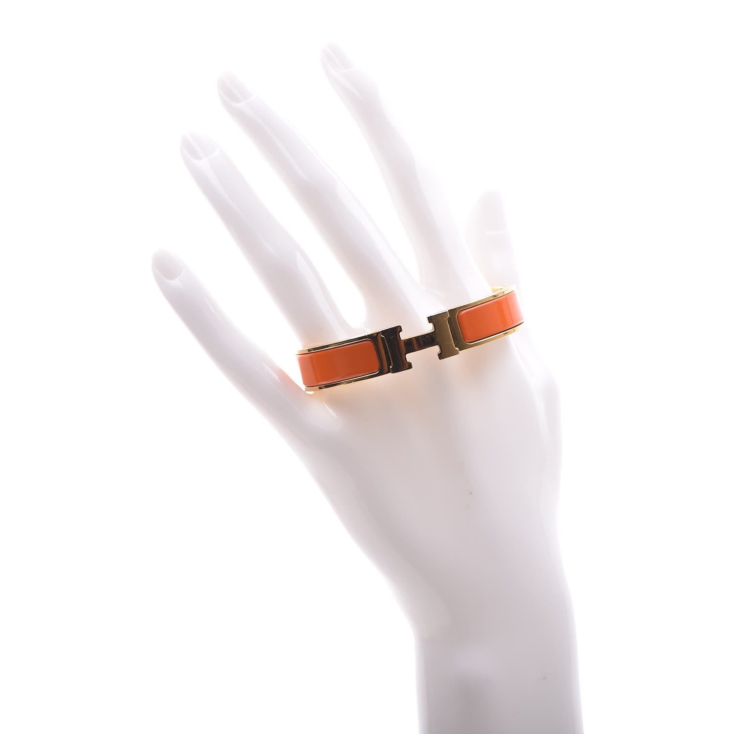 Hermes Enamel Narrow Clic Clac H Bracelet PM Orange 2 of 6
