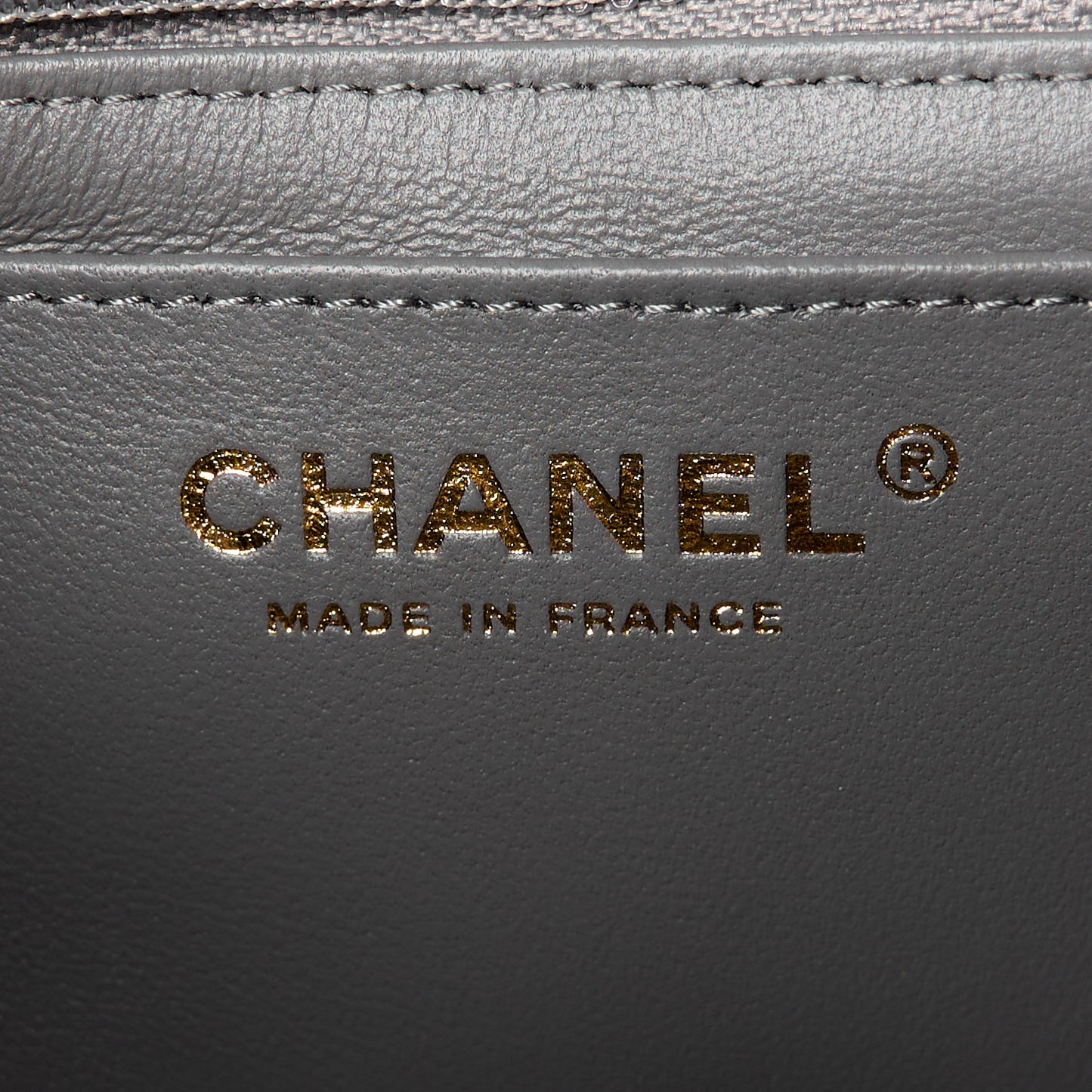 Lambskin Quilted Mini Rectangular Flap Dark Grey