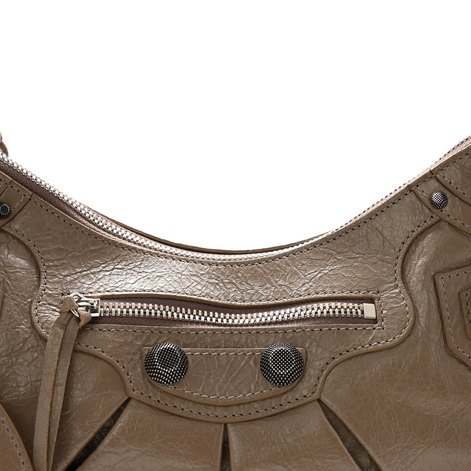 Balenciaga Agneau Arena Small Le Cagole Shoulder Bag Mink Grey 7 of 9