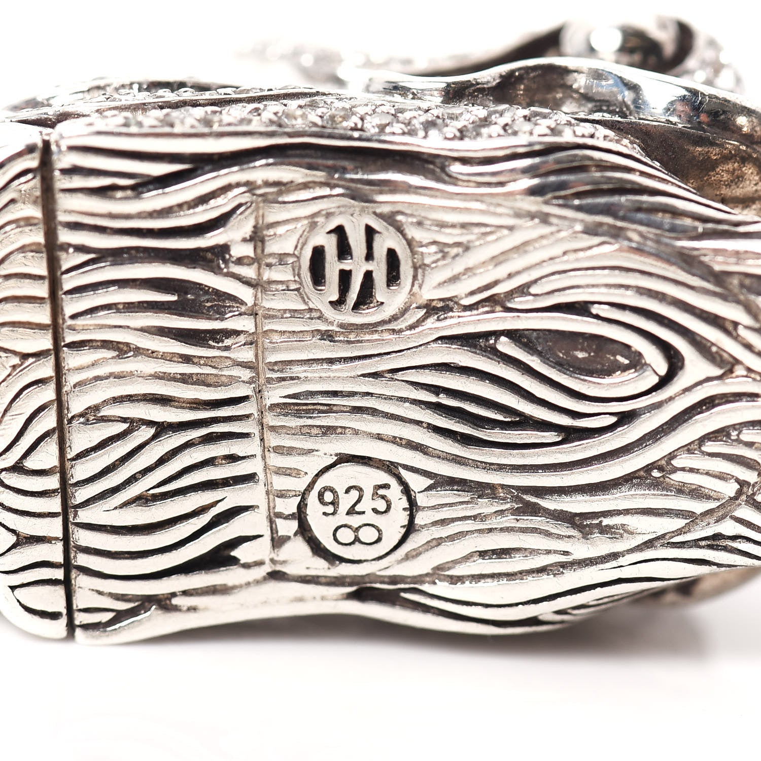 John Hardy Sterling Silver White Sapphire Naga Bracelet 5 of 5