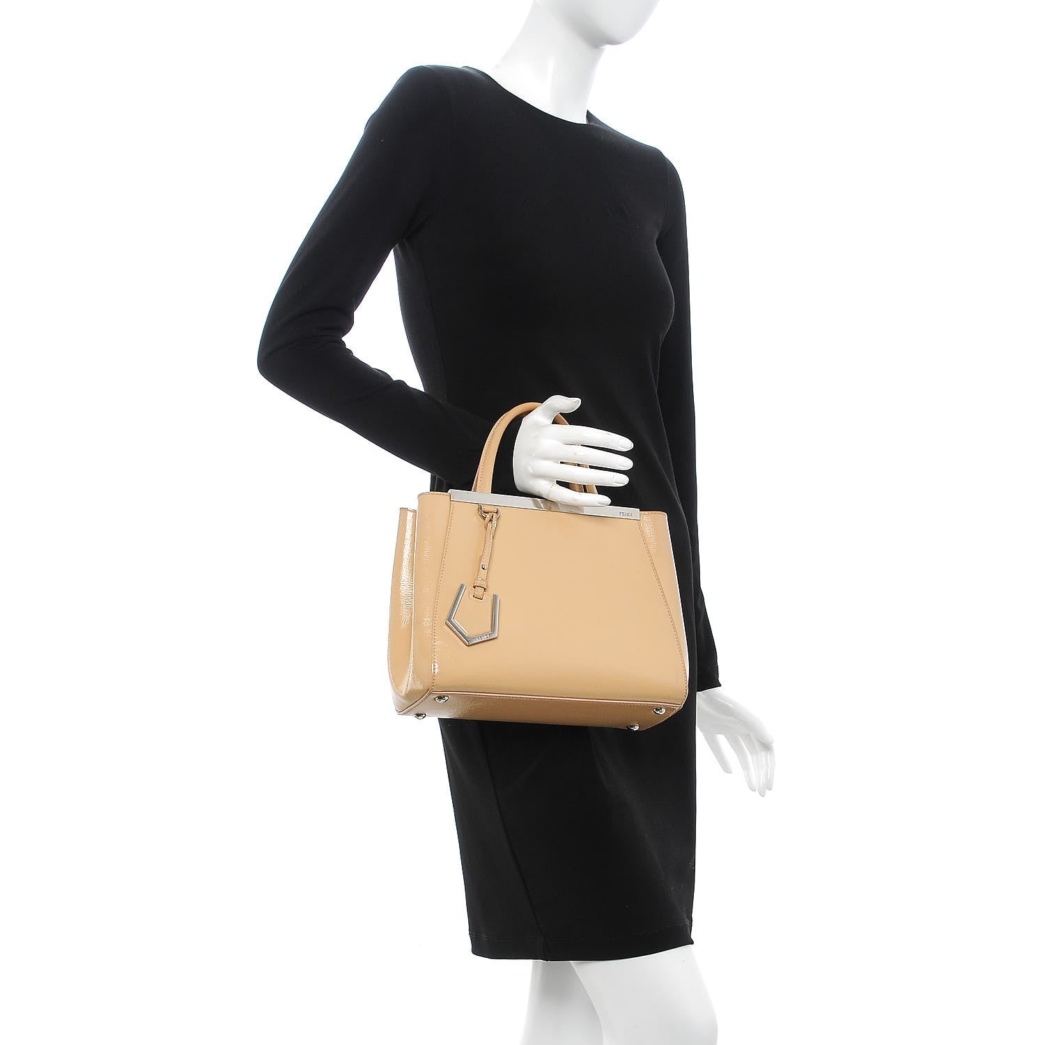 Fendi Vitello Vernice Camoscio Petite 2Jours Tote Make Up 3 of 14