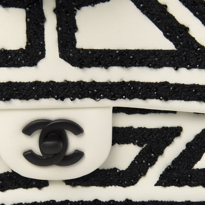 Chanel Lambskin Crystal Embroidered Medium Garden Of Versailles Double Flap Black White 14 of 17