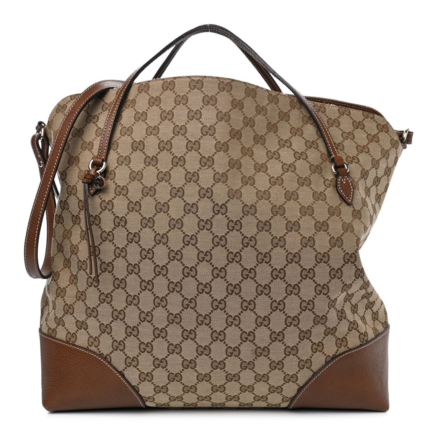 Monogram Large Bree Foldover Tote Beige Tabacco