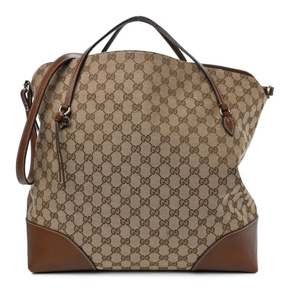 Gucci Monogram Large Bree Foldover Tote Beige Tabacco 1 of 7