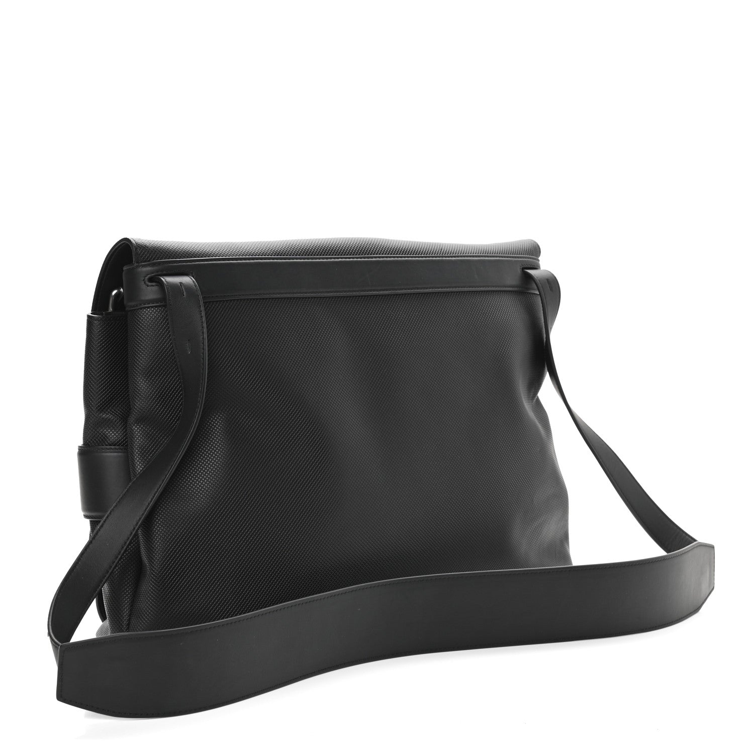 Bottega Veneta Textured Calfskin Messenger Crossbody Bag Black 3 of 10