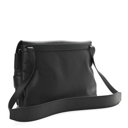 Bottega Veneta Textured Calfskin Messenger Crossbody Bag Black 3 of 10