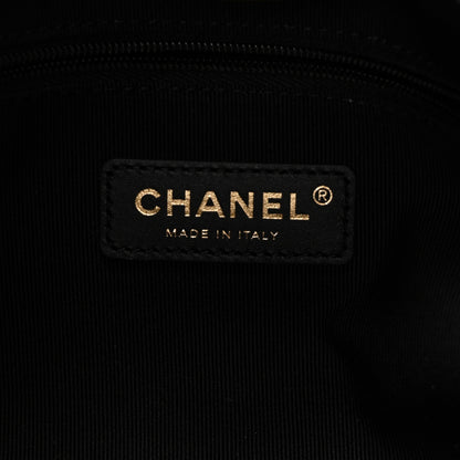Chanel Suede Calfskin Shiny Lambskin Quilted Small Coco Base Shopping Bag Beige Black 6 of 10