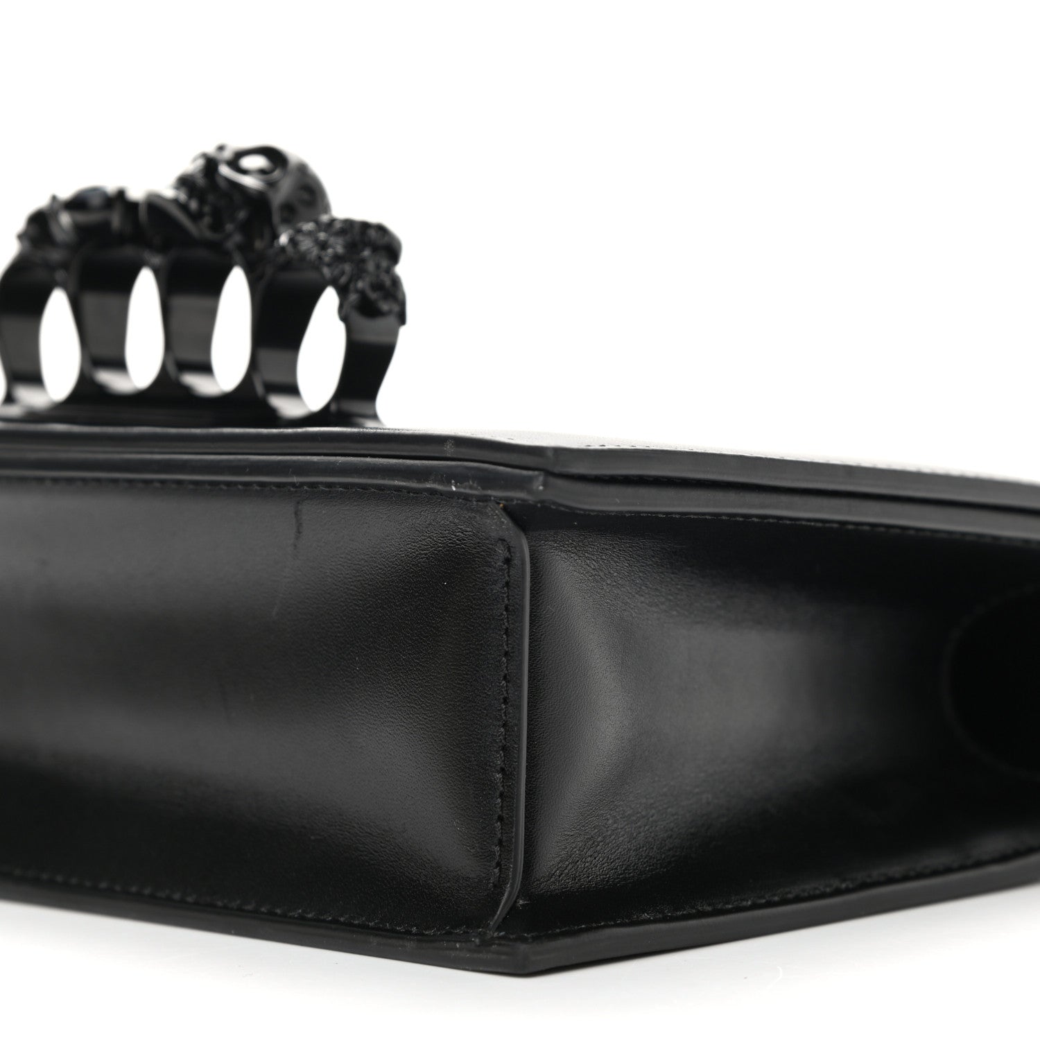Alexander McQueen Calfskin Knuckle Shoulder Bag Black 9 of 9