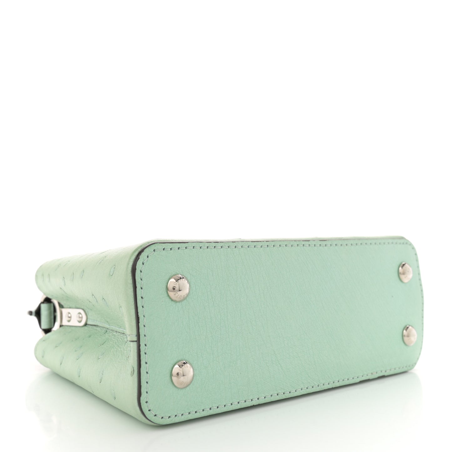 Iridescent Ostrich Capucines Mini Vert d’Eau