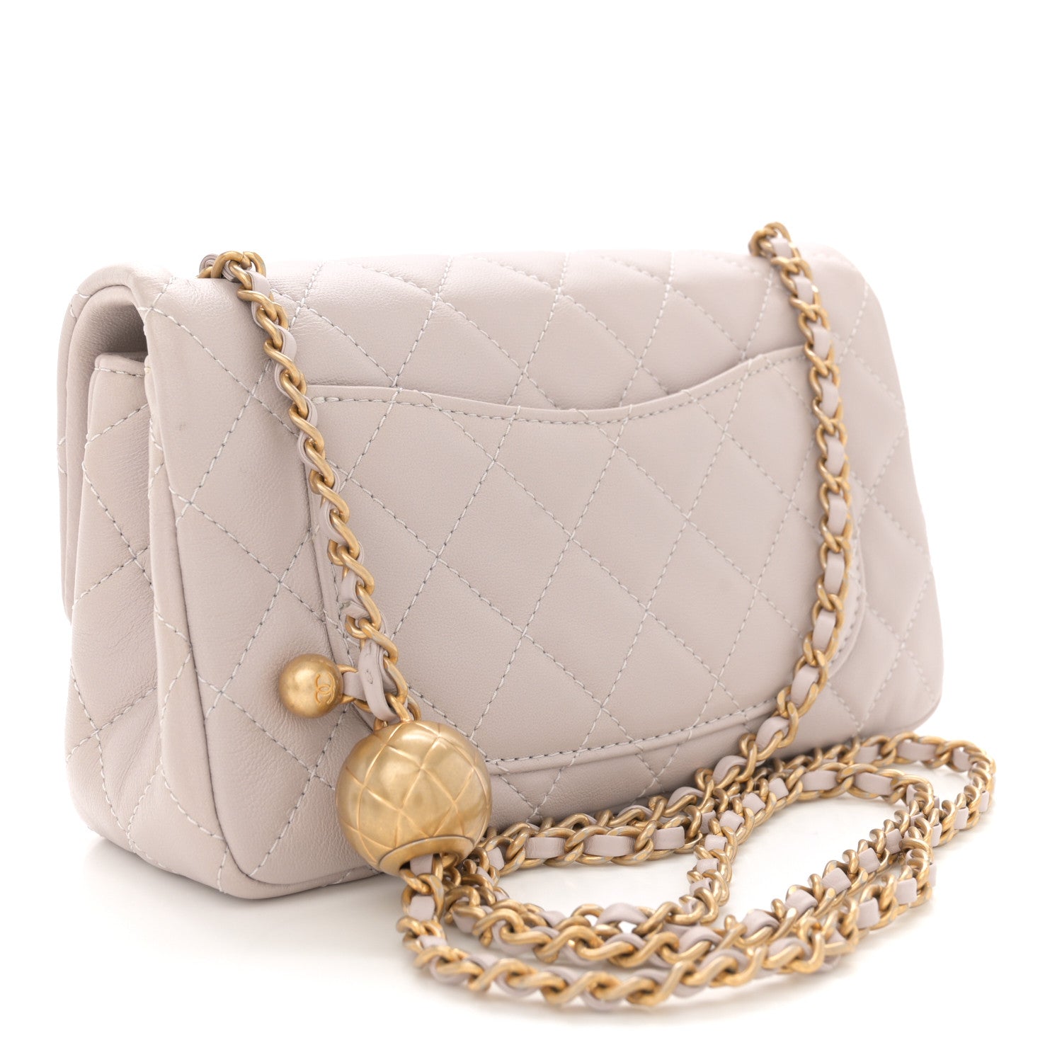 Chanel Lambskin Quilted Mini Rectangular Pearl Crush Flap Grey 3 of 11