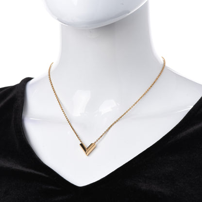 Louis Vuitton Essential V Necklace Gold 2 of 6