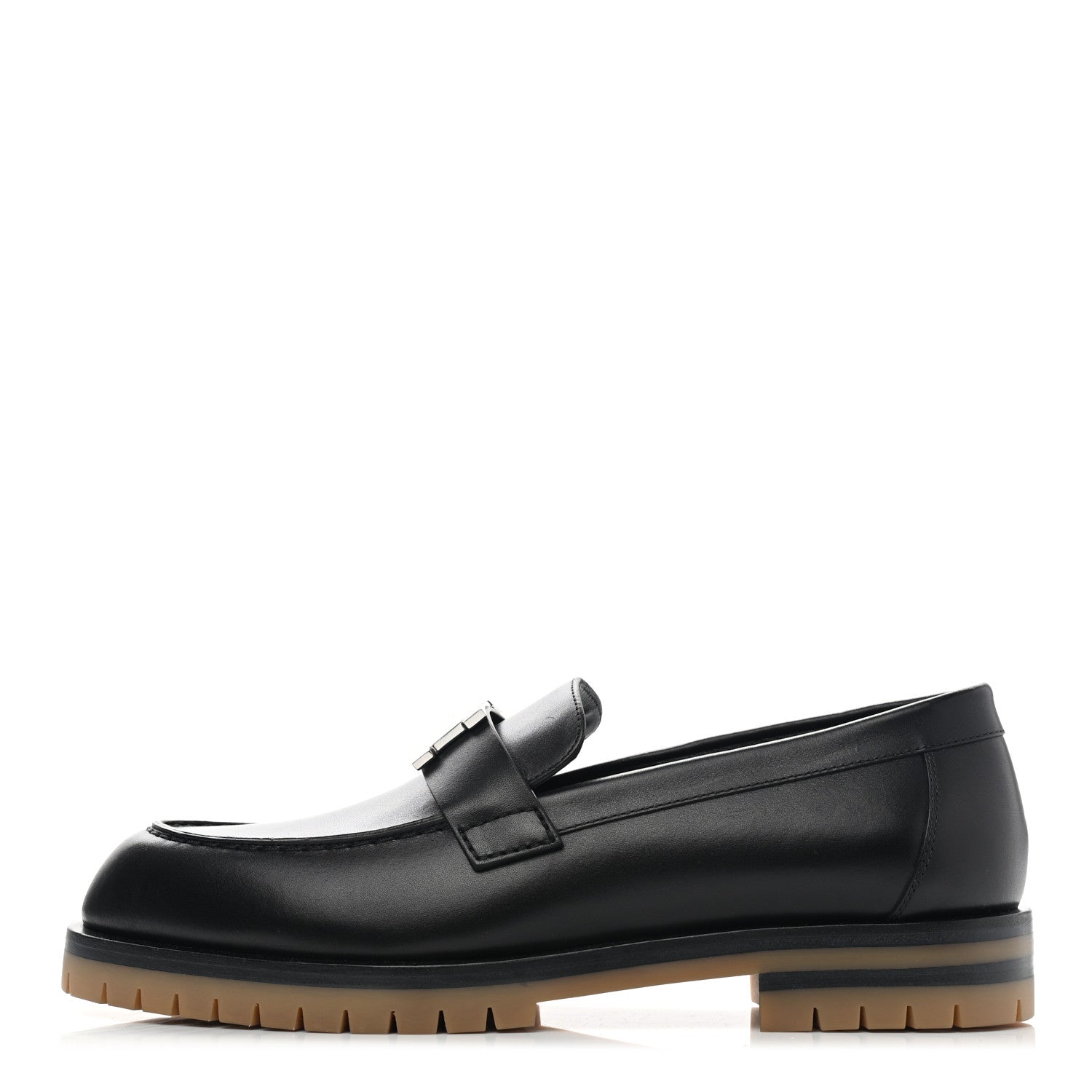 Hermes Calfskin Womens Faubourg Loafers 36.5 Black 1 of 11
