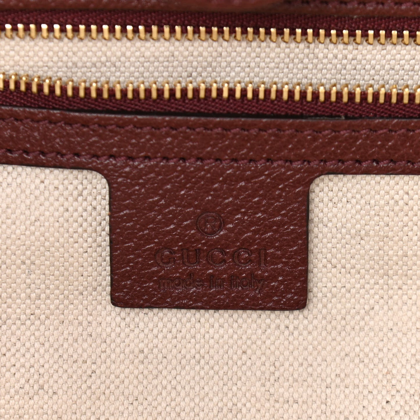 Monogram Textured Dollar Calfskin Web Medium Ophidia Shopping Tote Sahara Rubino Chardonnay