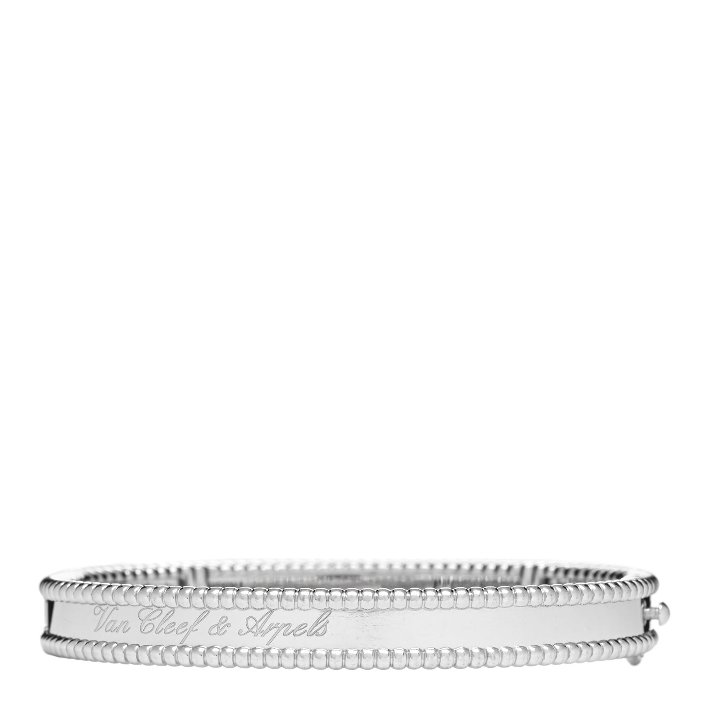 18K White Gold Perlee Signature Bangle Bracelet M
