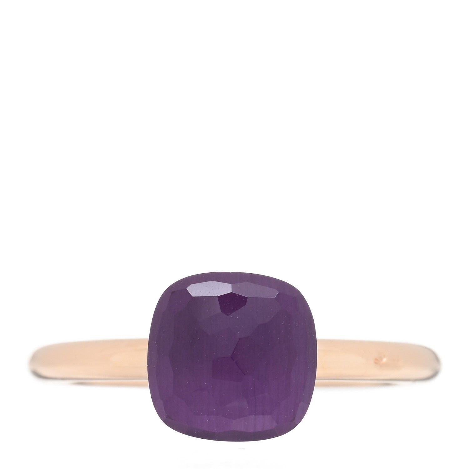 Pomellato 18K Rose Gold Amethyst Petit Nudo Ring 52 6 1 of 4