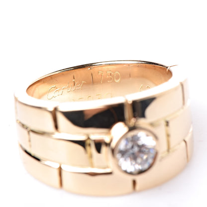 Cartier 18K Yellow Gold Diamond Maillon Panthere Solitaire Band Ring 49 4.75 5 of 5