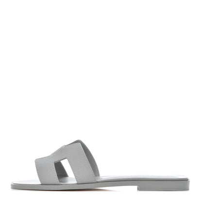 Hermes Epsom Oran Sandals 37 Bleu Glacier 1 of 14