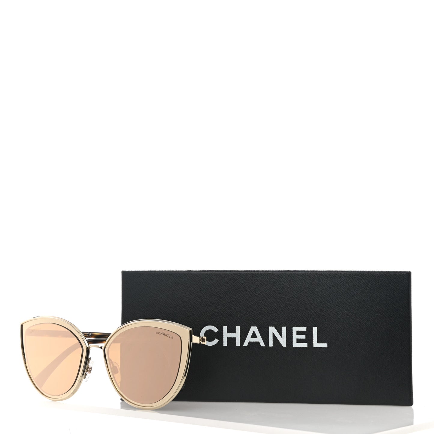 18K Gold Metal Cat Eye Sunglasses 4222 Gold
