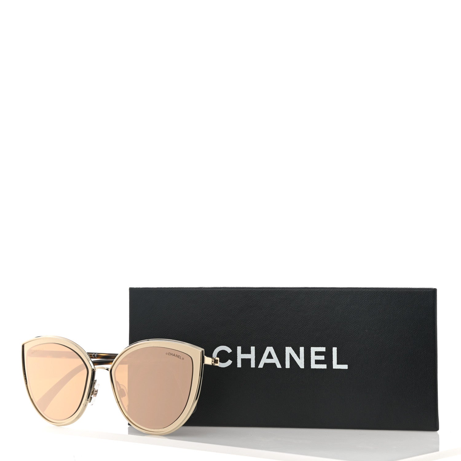 Chanel 18K Gold Metal Cat Eye Sunglasses 4222 Gold 8 of 8