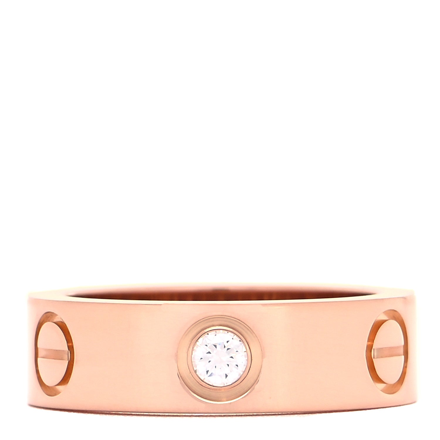 Cartier 18K Pink Gold 3 Diamond 5.5mm LOVE Ring 49 4.75 1 of 5