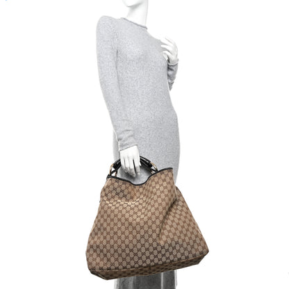 Gucci Monogram Large Horsebit Chain Hobo Dark Brown 2 of 10