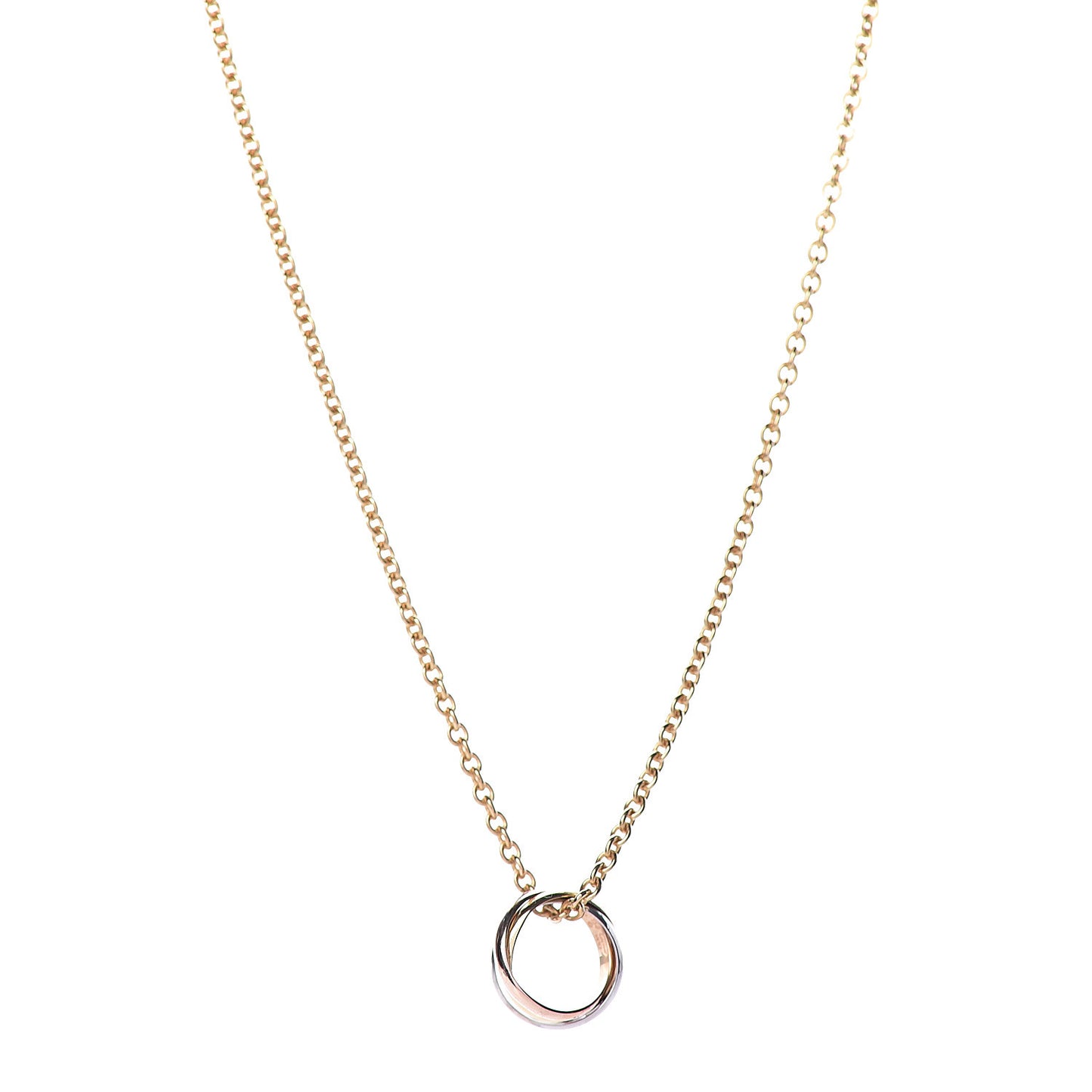 18K Pink Yellow White Gold Baby Trinity Pendant Necklace