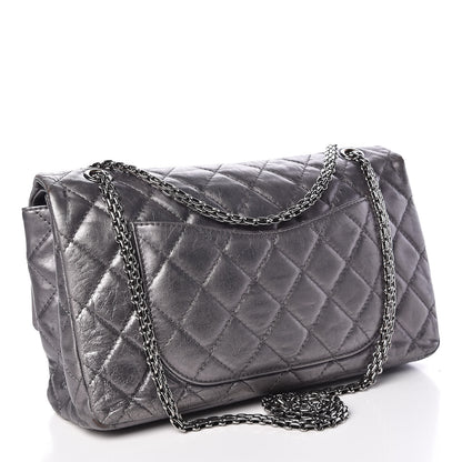 Chanel Metallic Aged Calfskin Quilted 2.55 Reissue 227 Flap Dark Silver 3 of 20