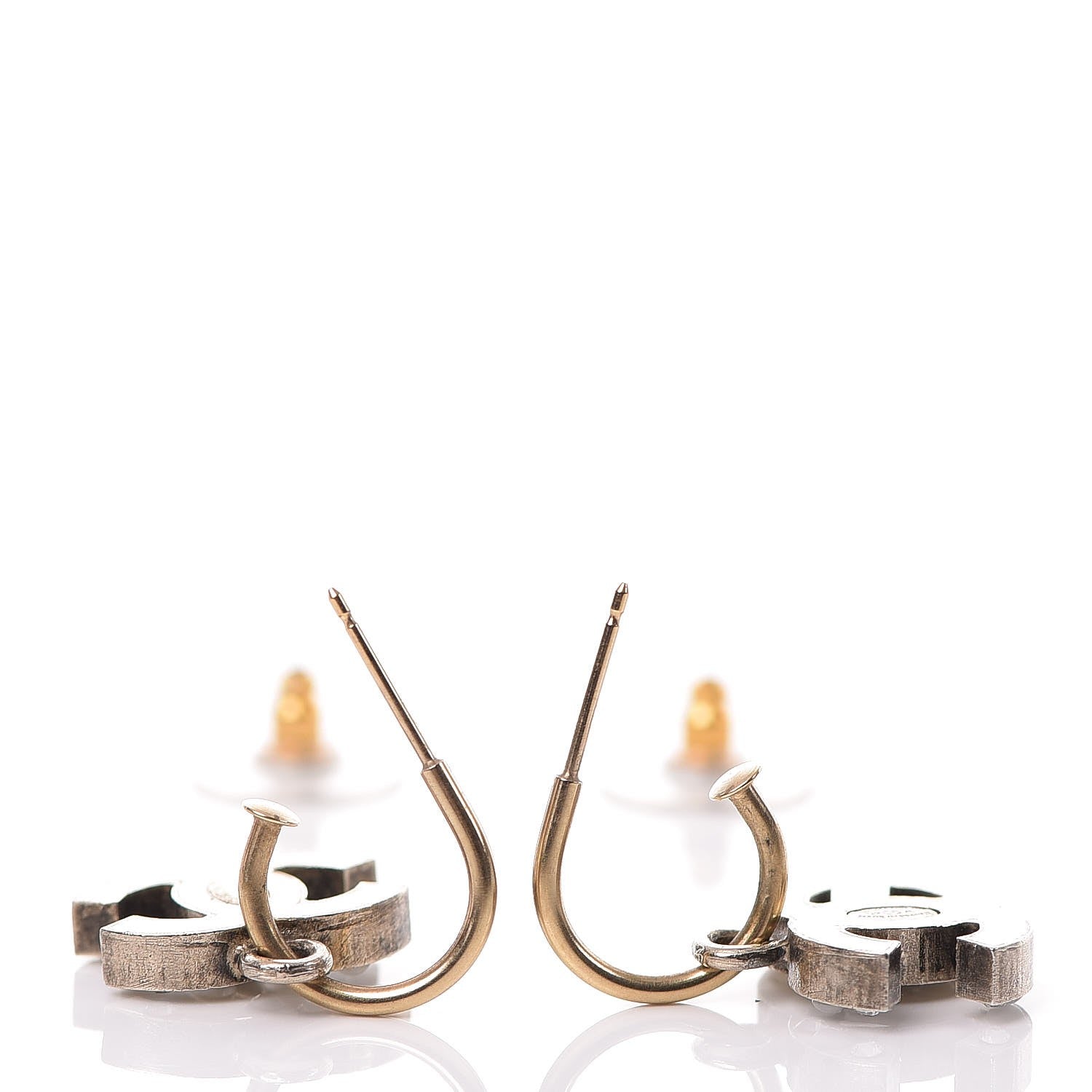 Chanel Enamel Pearl Crystal CC Drop Earrings White 4 of 4