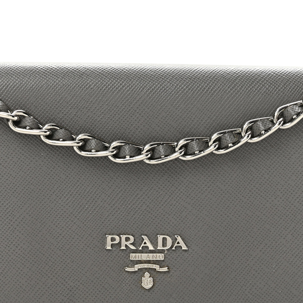 Prada Saffiano Metal Oro Chain Wallet Marmo 9 of 14