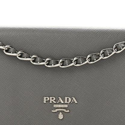 Prada Saffiano Metal Oro Chain Wallet Marmo 9 of 14