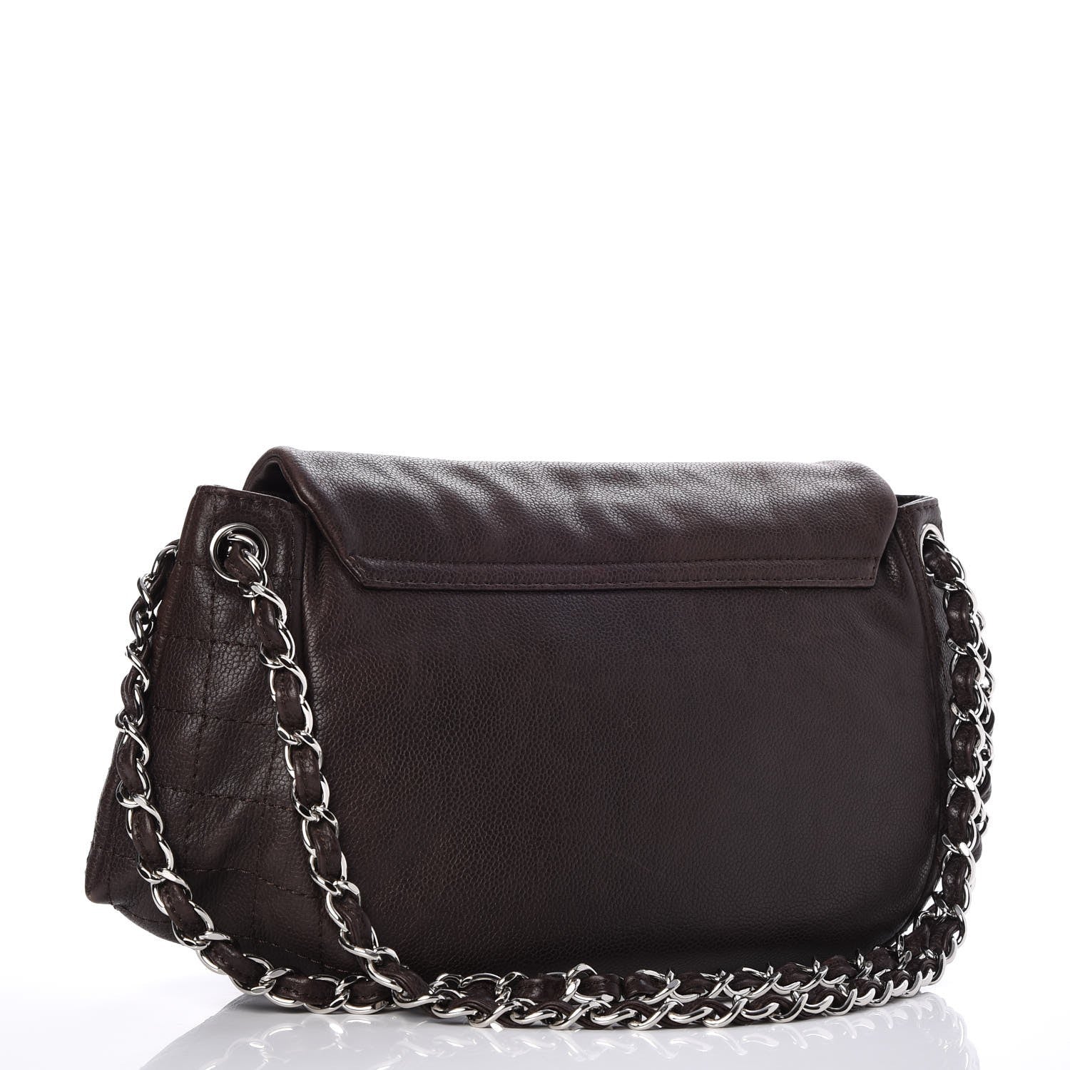 Chanel Caviar Half Moon Large Flap Dark Brown 3 of 10