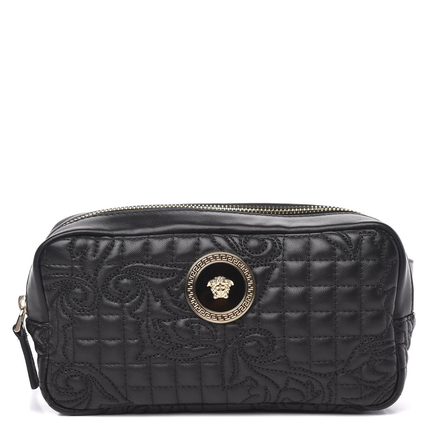 Nappa Barocco Quilted Vanitas Medea Belt Bag Black