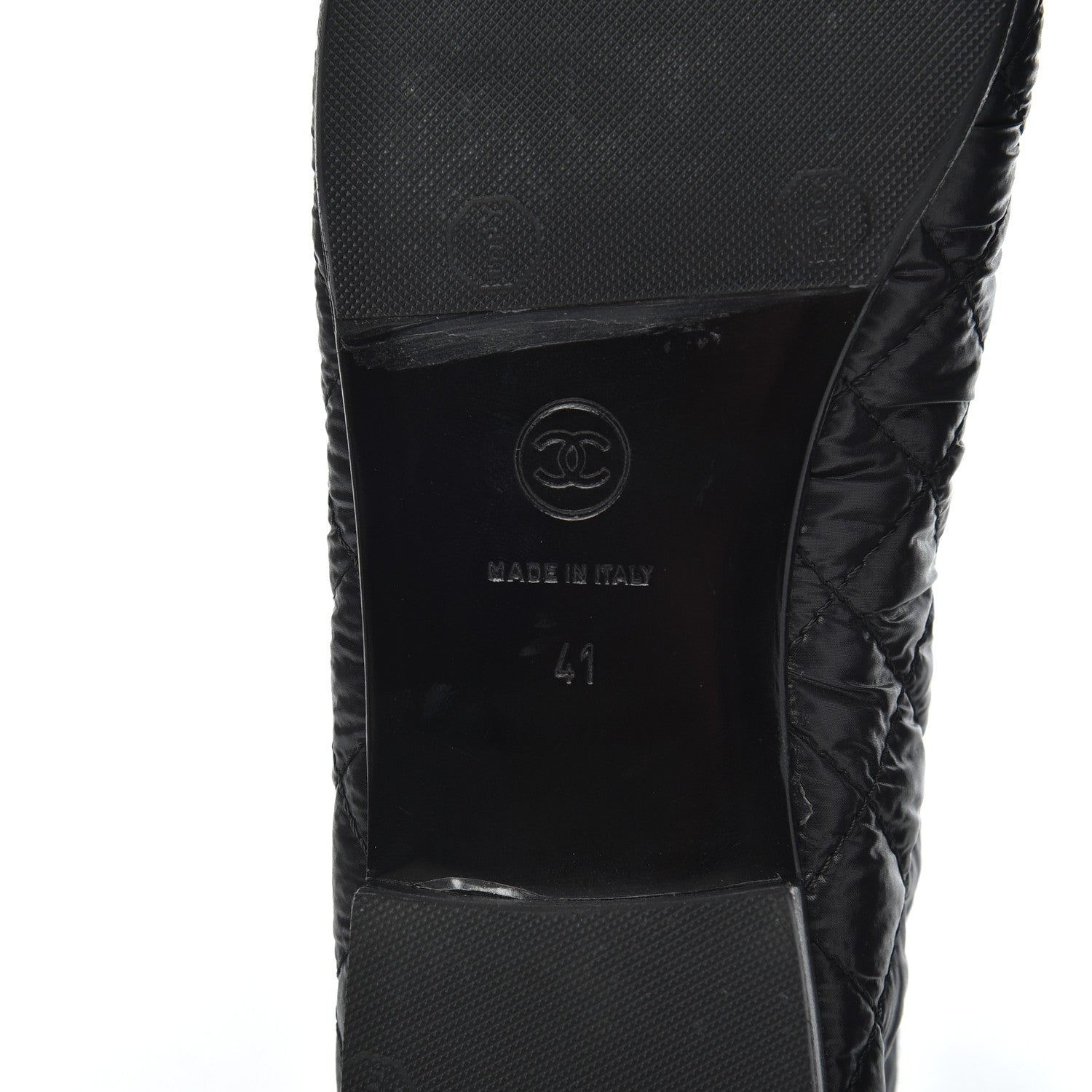 Chanel Nylon Quilted Cap Toe Ballerina Flats 41 Black 7 of 21