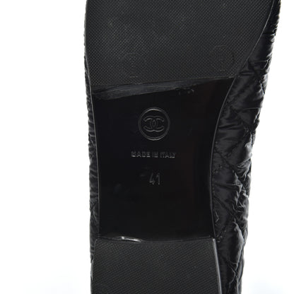 Chanel Nylon Quilted Cap Toe Ballerina Flats 41 Black 7 of 21