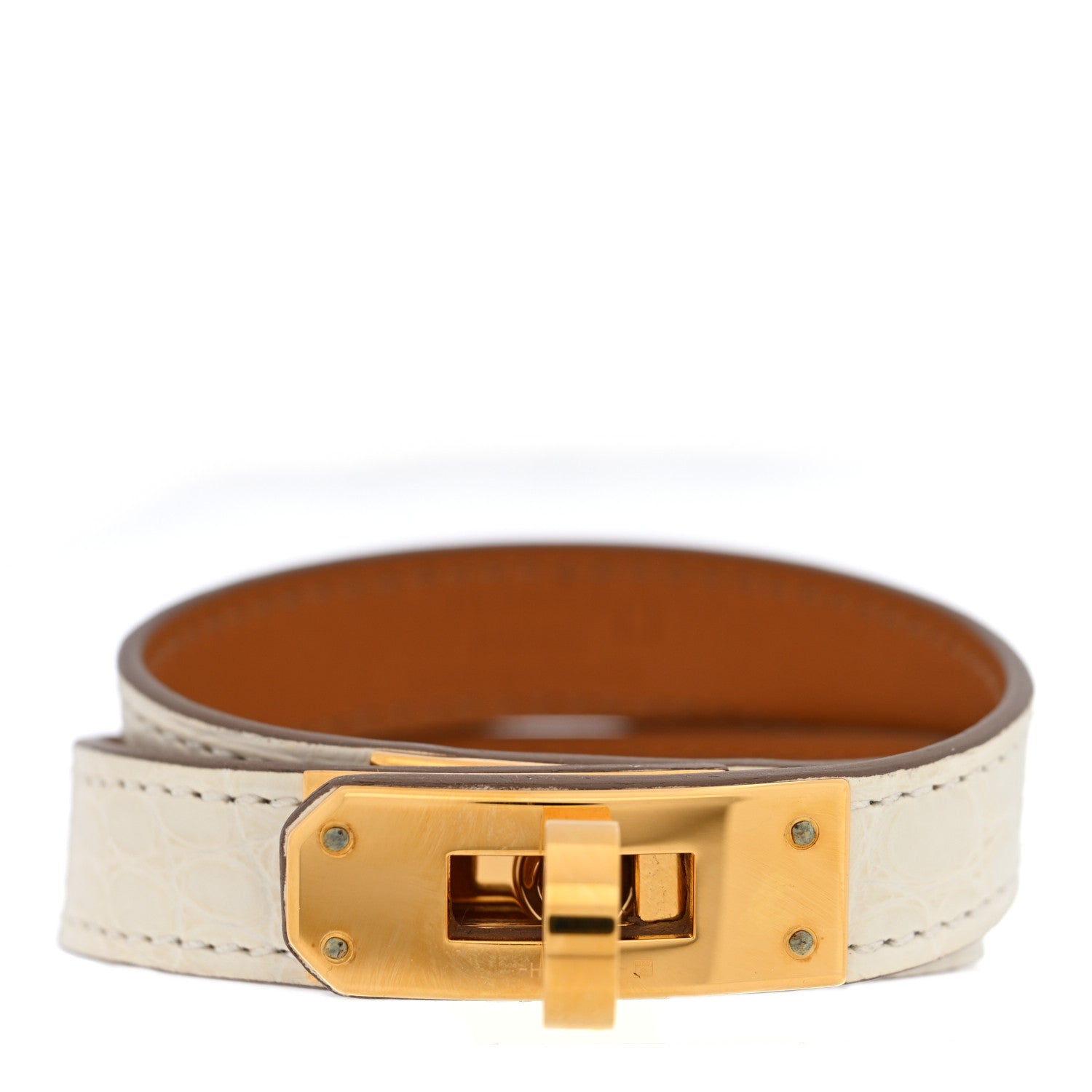 Hermes Matte Alligator Kelly Double Tour Bracelet T2 Beton 1 of 5