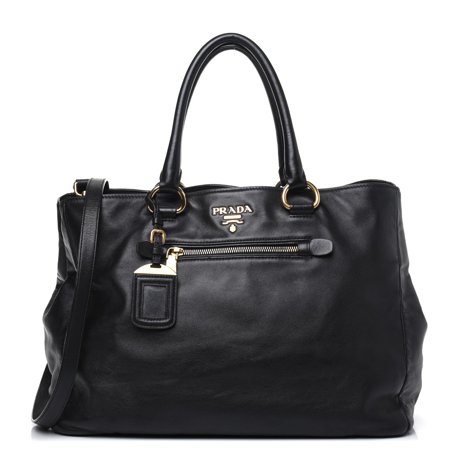 Prada Soft Calf Tote Black 1 of 25