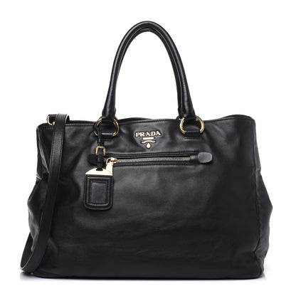 Prada Soft Calf Tote Black 1 of 25