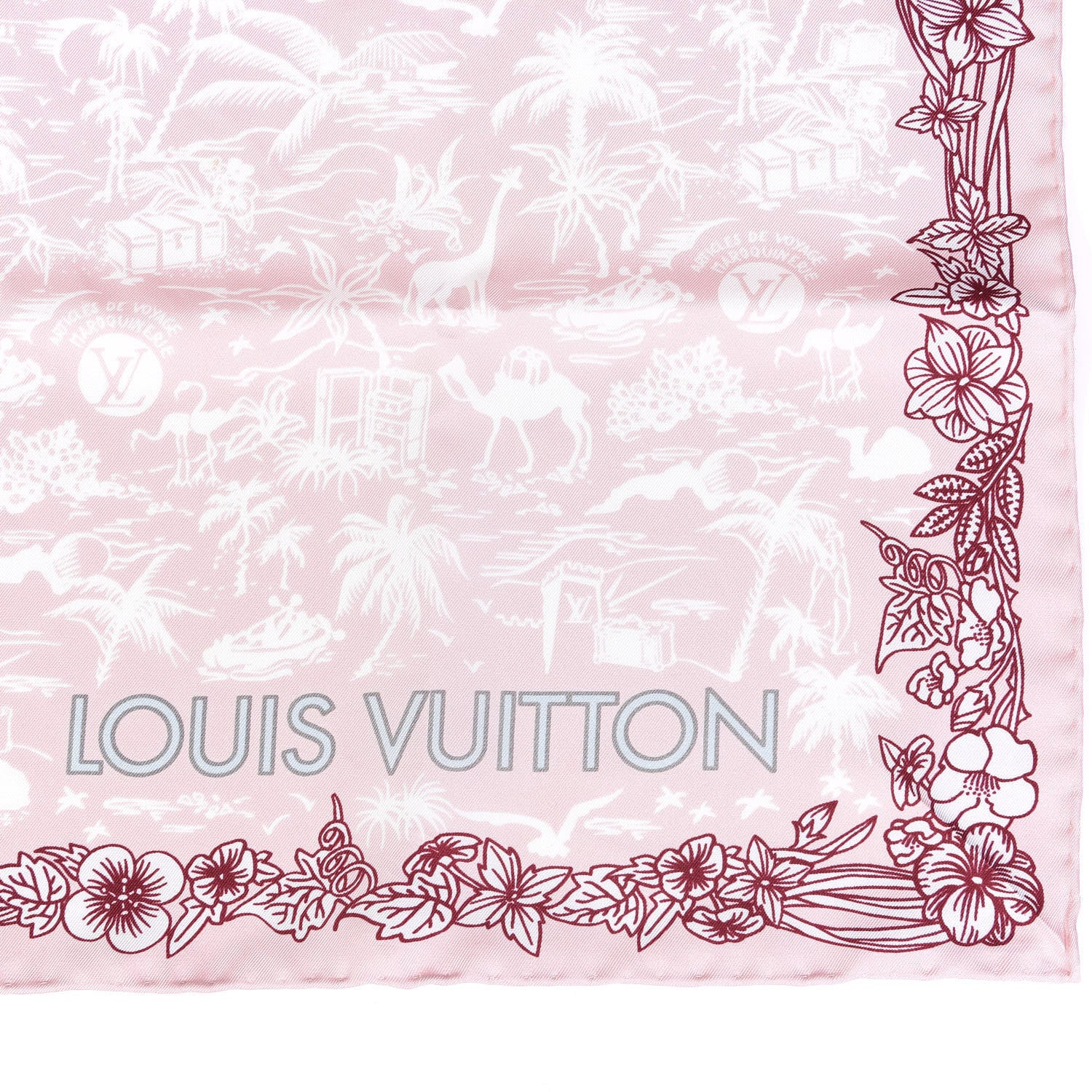 Louis Vuitton Silk Monogram Explorer Square Scarf Rose Poudre 3 of 3
