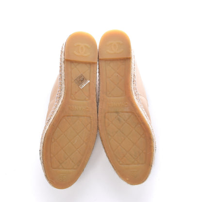 Chanel Lambskin CC Espadrilles 39 Beige Black 5 of 10