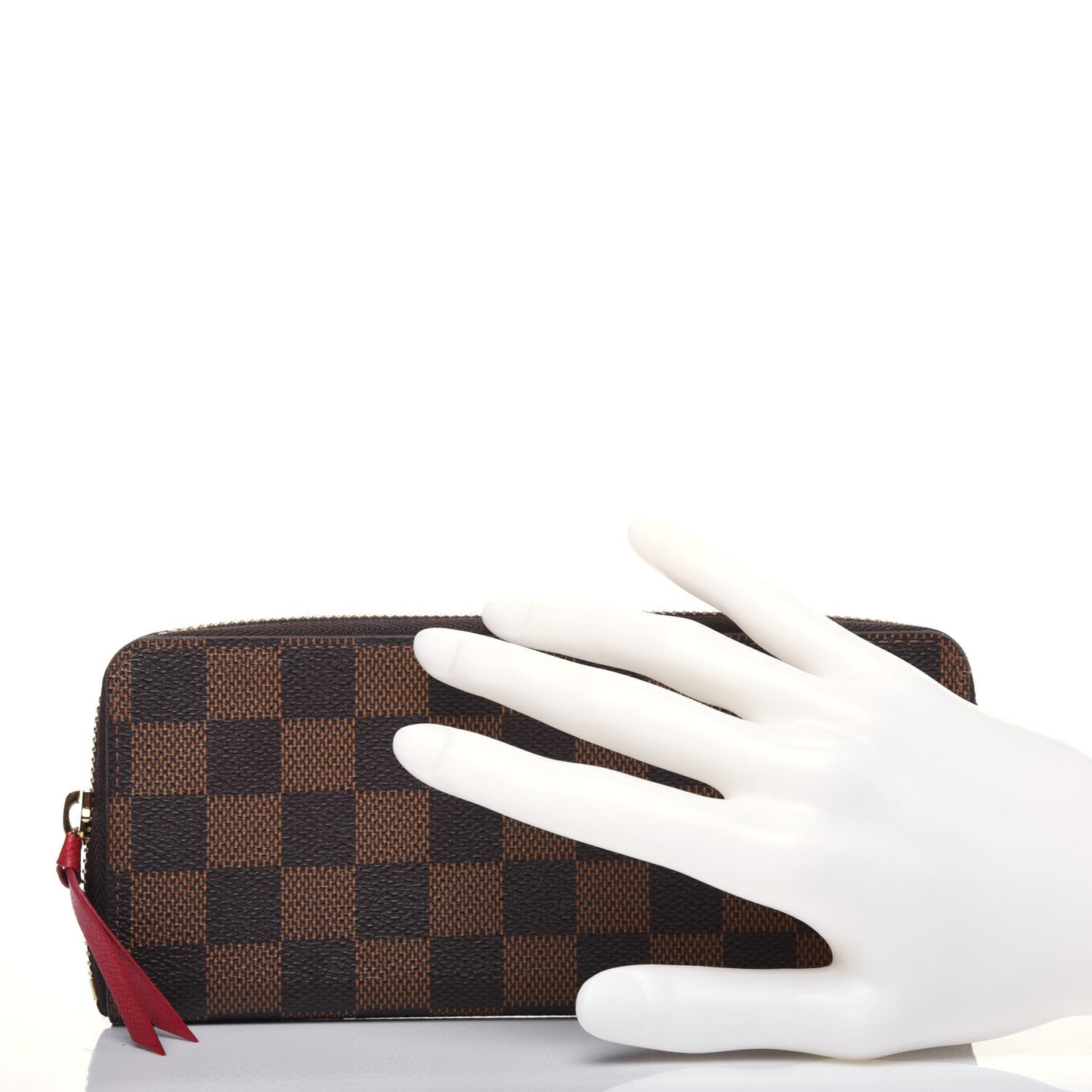 Damier Ebene Clemence Wallet Cherry