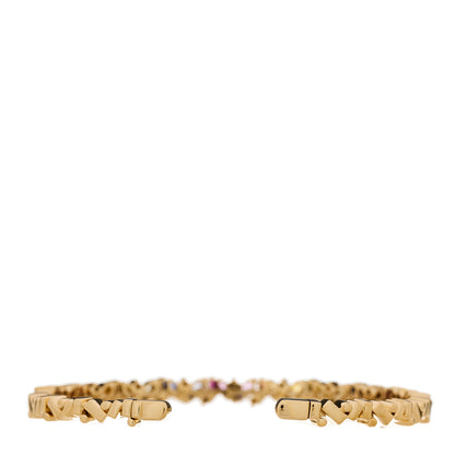 Suzanne Kalan 18K Yellow Gold Diamond Rainbow Sapphire Frenzy Cuff Bracelet 2 of 4