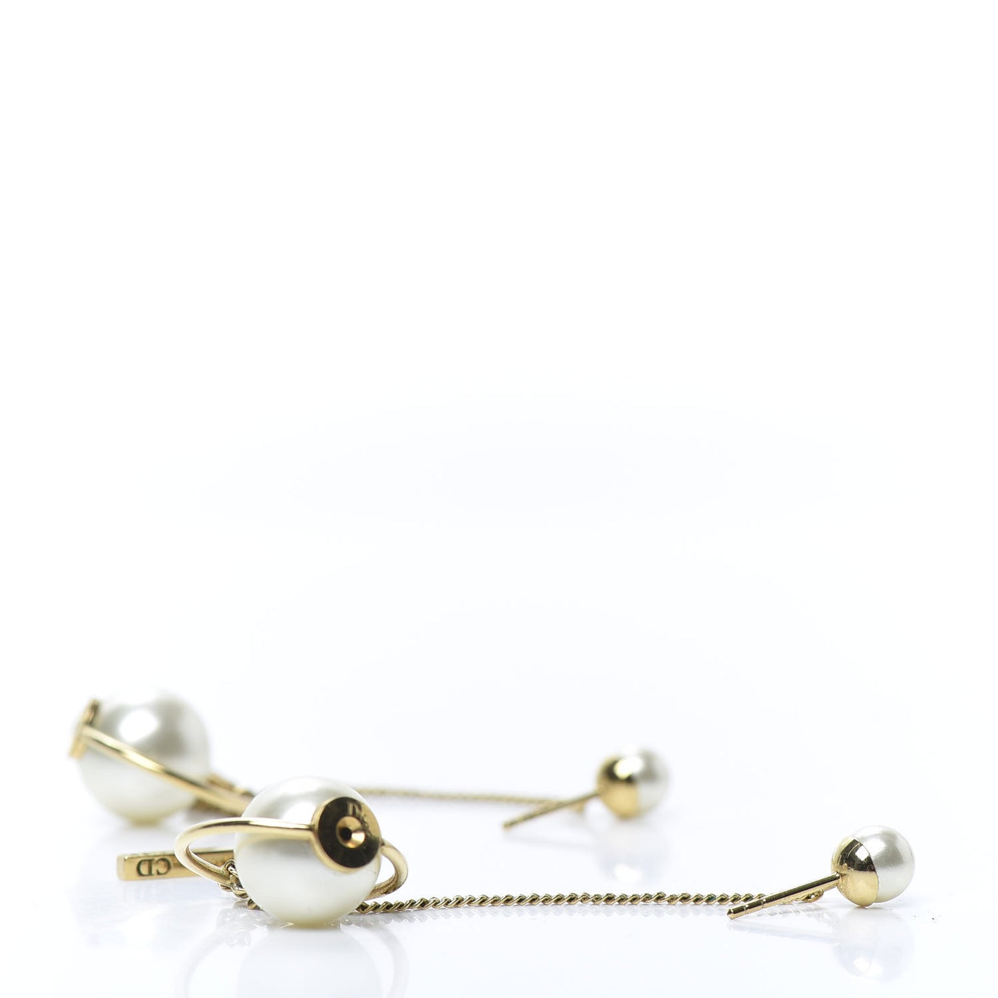 Pearl Tribales Dangle Chain Earrings Gold
