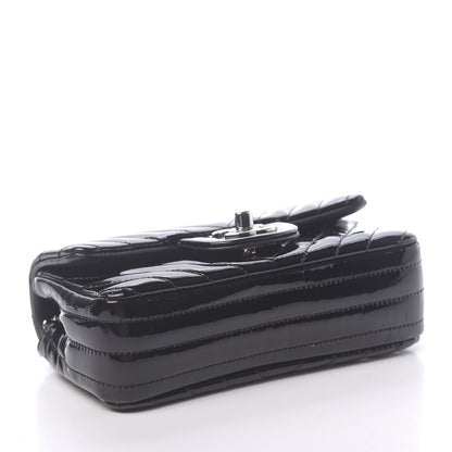 Chanel Patent Calfskin Chevron Quilted Extra Mini Flap Black 4 of 10